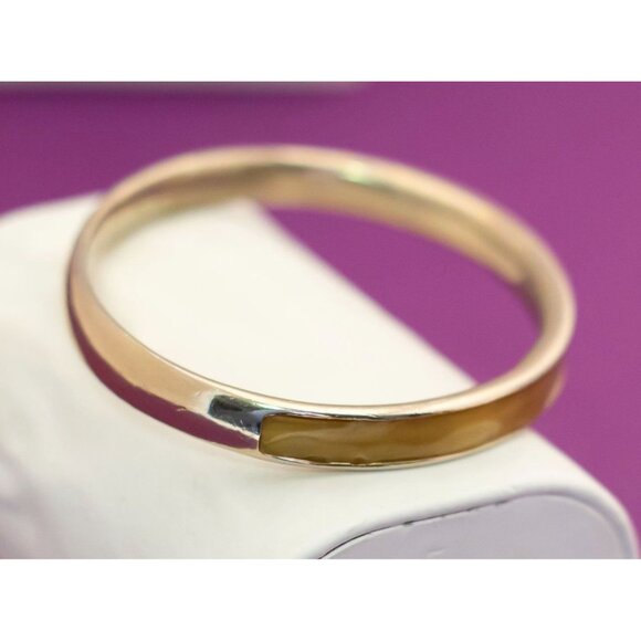 Vintage Boho Light Brown Bangle Bracelet by Monet 7 Inches - Q11 - Picture 2 of 4